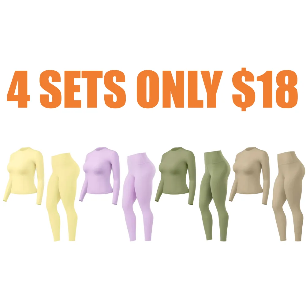 Women's High-Waisted 25‘’ Inseam Sporty Leggings Set