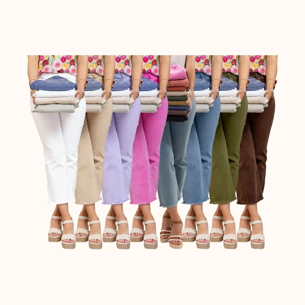 High Waisted Cropped Bootcut Pant