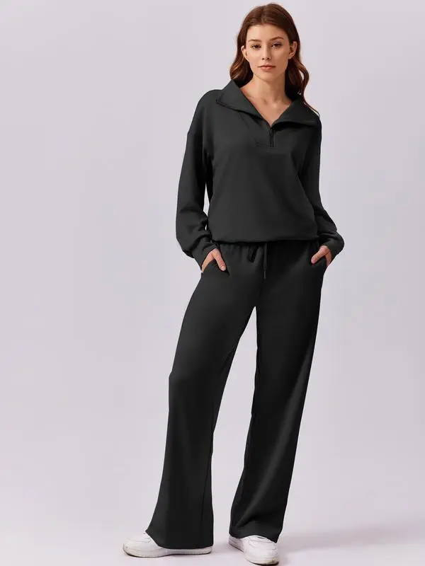 Women's 2-Piece Lounge Set – Half-Zip Pullover & Jogger Pants