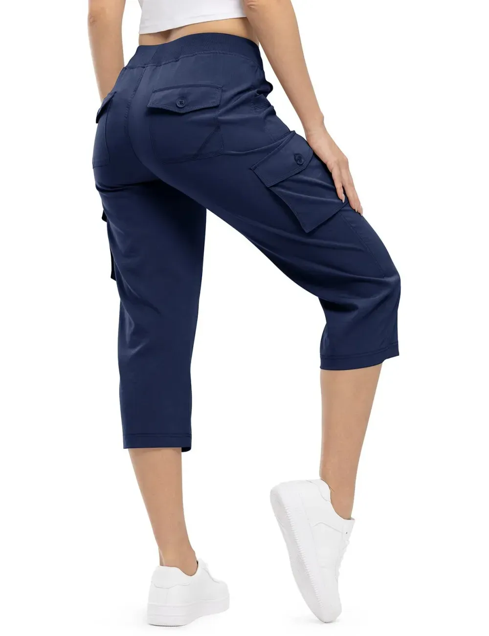🔥Last day promotion🔥Women's Cargo Capris Lightweight Hiking Pants Shorts Cropped Cotton