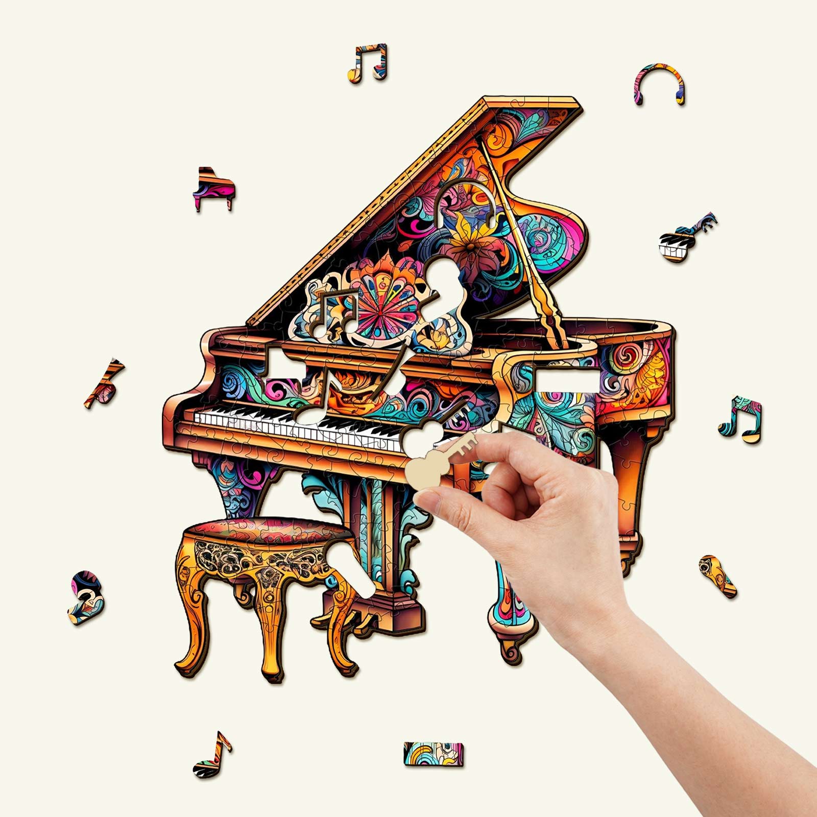 Touching Piano Wooden Jigsaw Puzzle