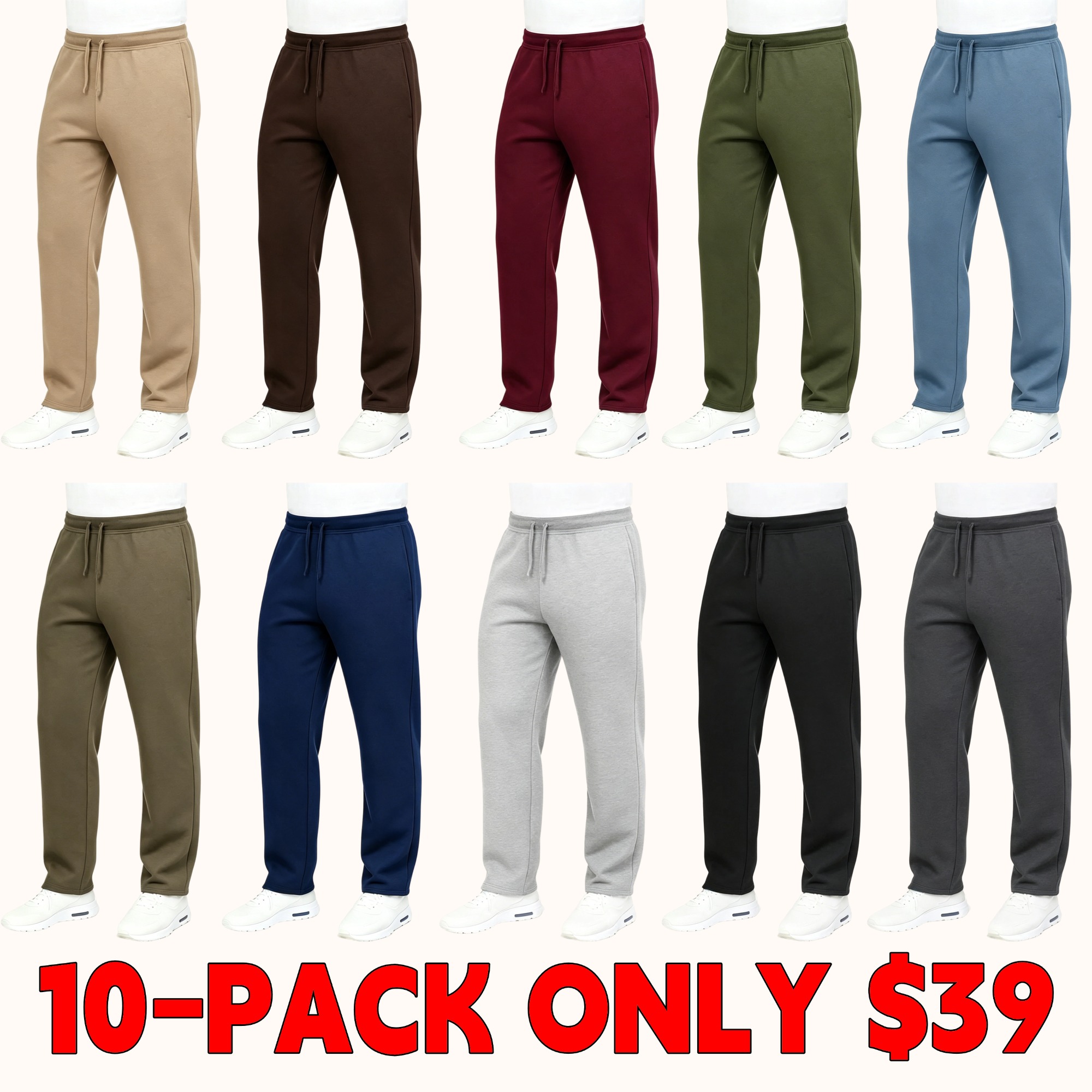 Men's Classic Thickened Fleece Sweatpants (Straight Leg)