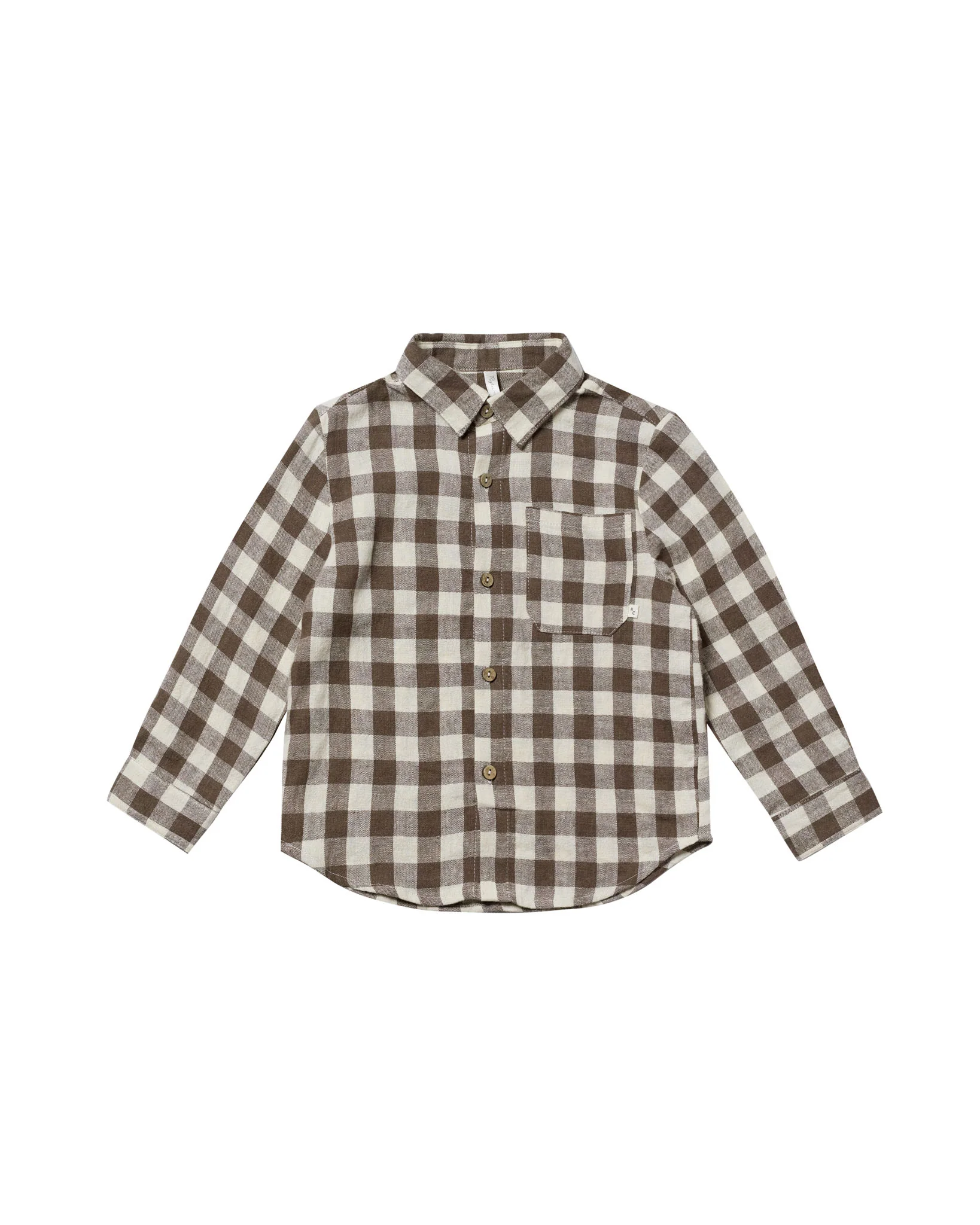 collared long sleeve shirt || charcoal check