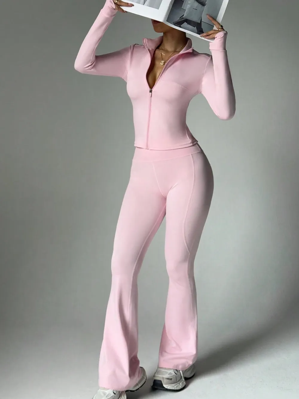 Women's Street Style 2-Piece Bodycon Activewear Set