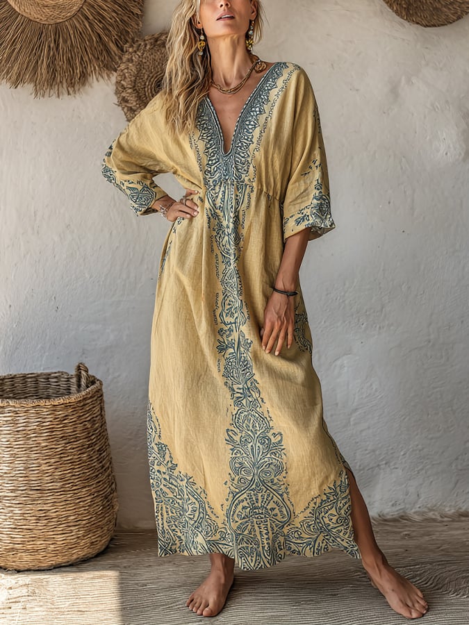 Women'S Vacation Bohemian Print Dress- Fast Shipping