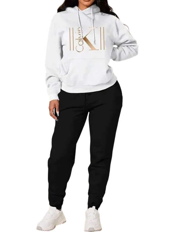 Women's Casual Hooded Sweatshirt Set