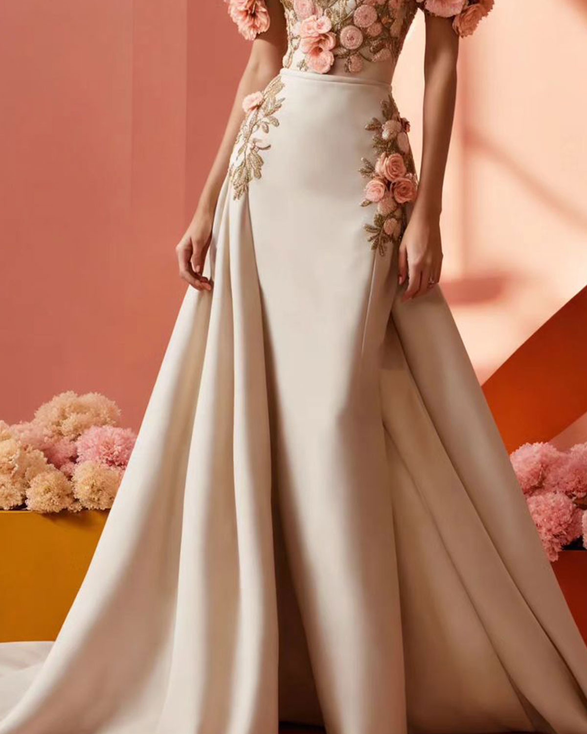 Luxurious 3D Embroidered Gown