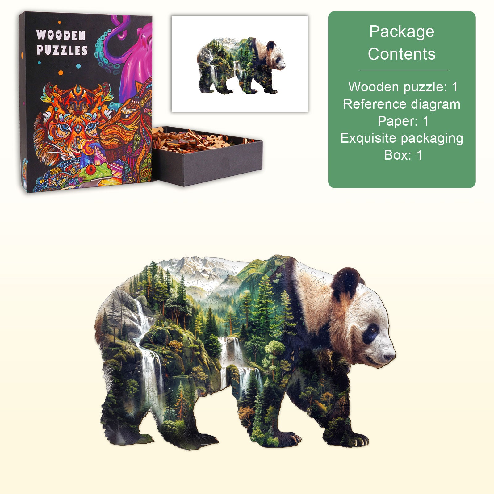 Mountain Panda Wooden Jigsaw Puzzle