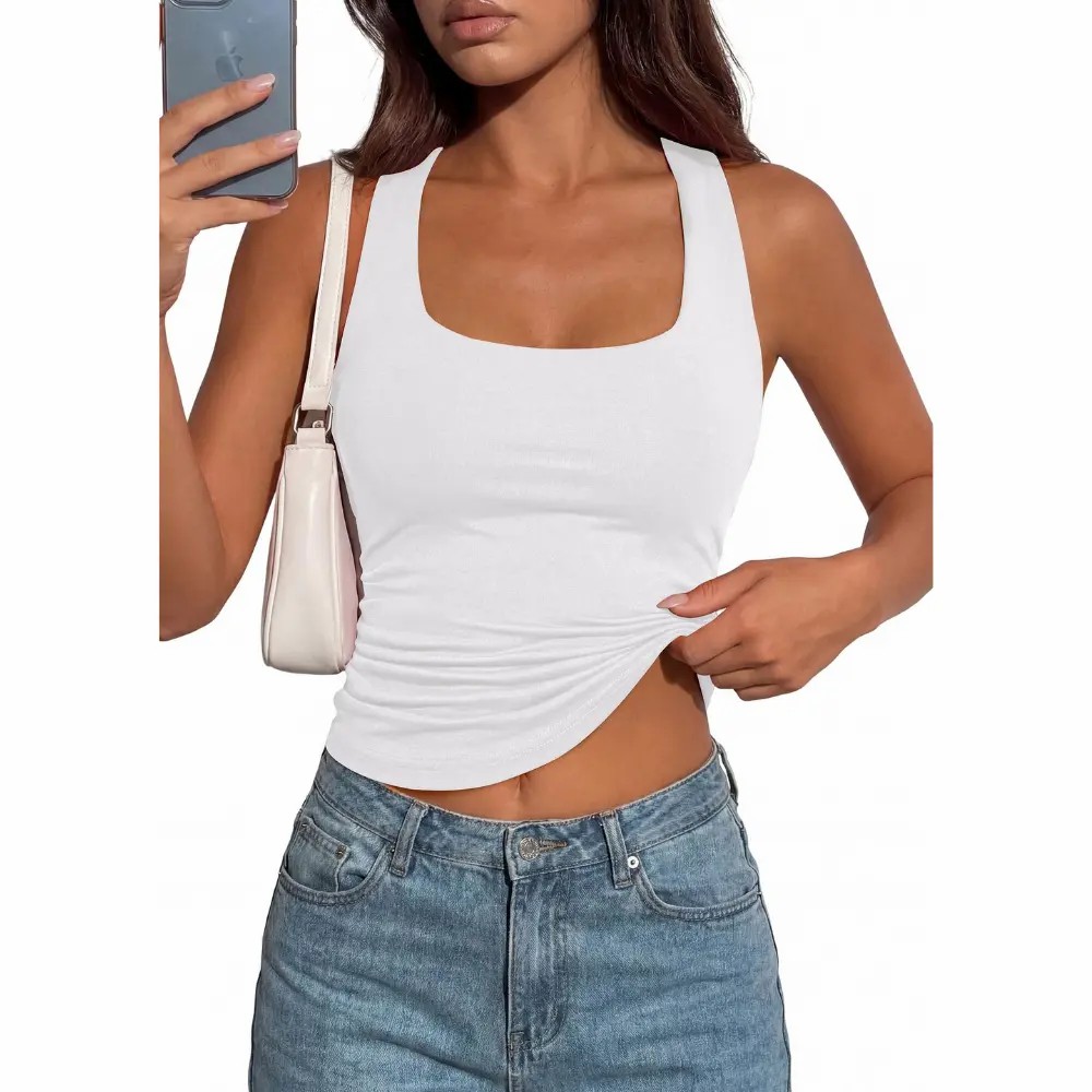Womens Y2K Halter Backless Slim Fit Tank Top