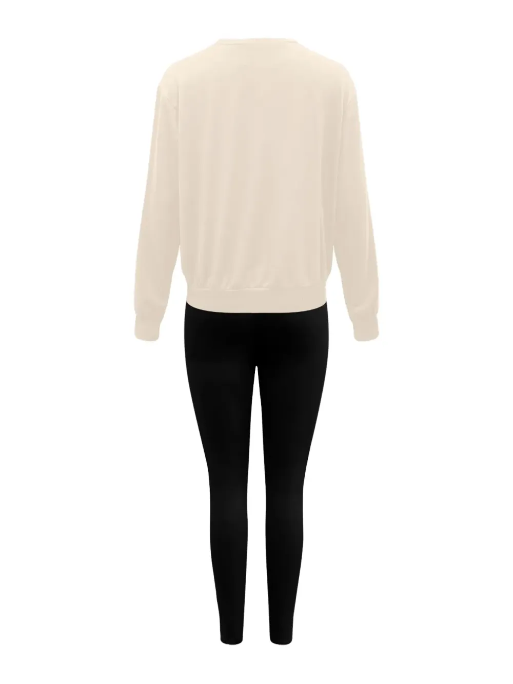 Women's 2-Piece Sweatshirt Set, Ny Letter Print, Round Neck Long Sleeve, Long Pants, Casual Fall Winter, Fitted Style