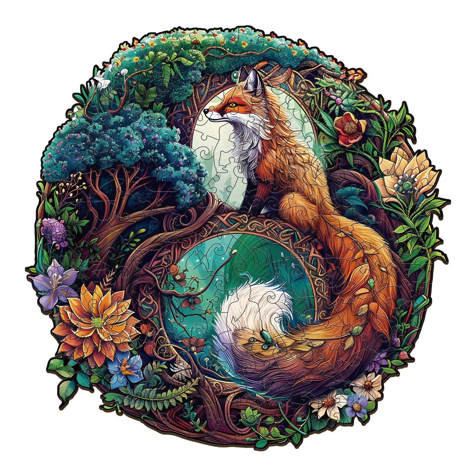 Yin Yang Fox-3 Wooden Jigsaw Puzzle