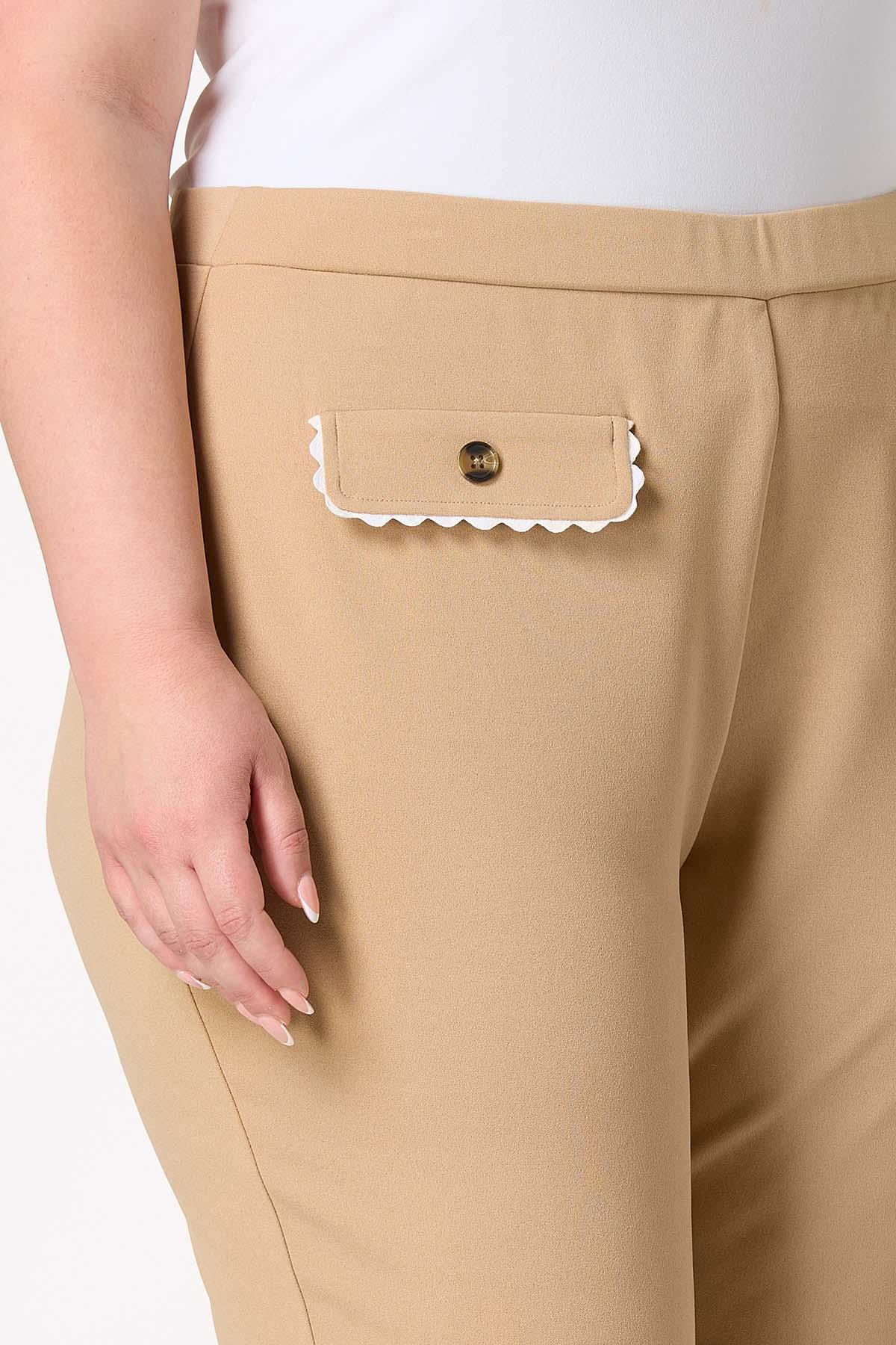 Plus Size Ric Rac Trim Kick Flare Pants