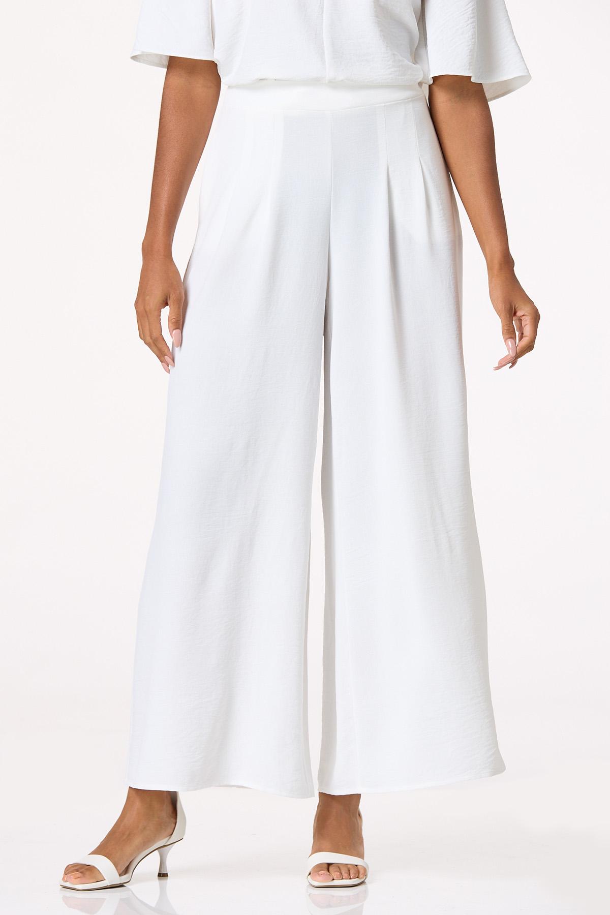 White Flowy Pants