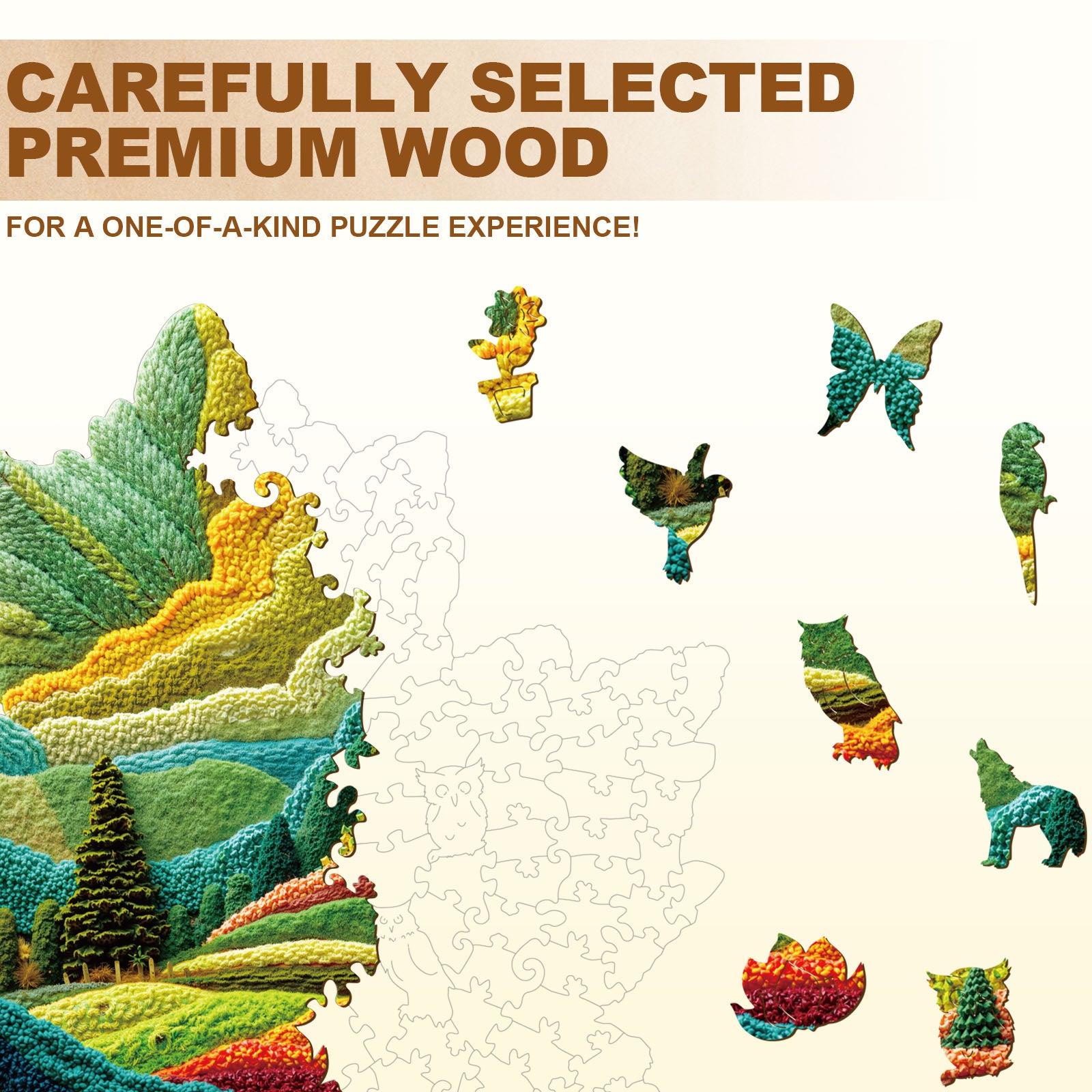 Felt maple leaf Wooden Jigsaw Puzzle