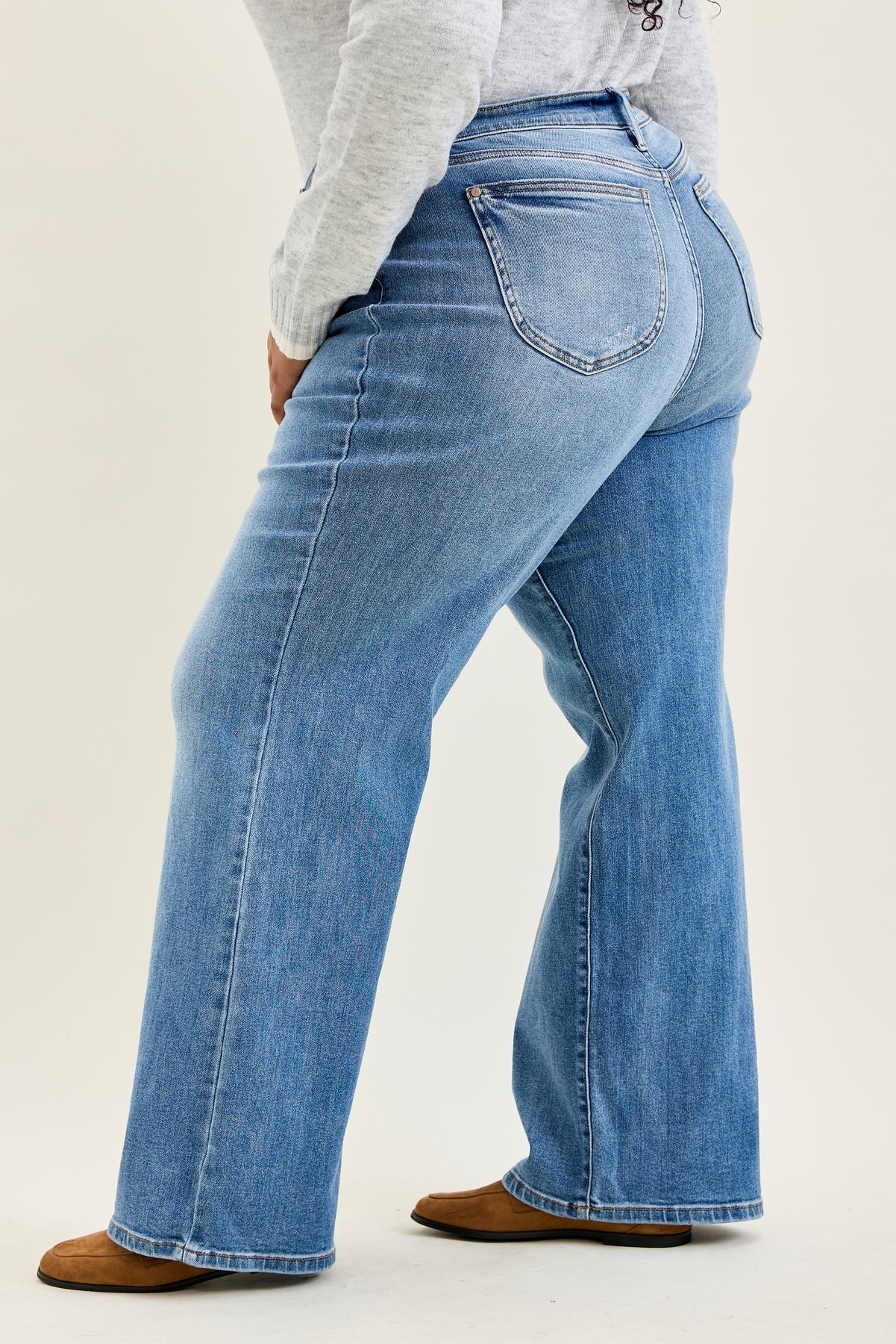 Lux Brushed Indigo Vintage Wide Leg - PLUS