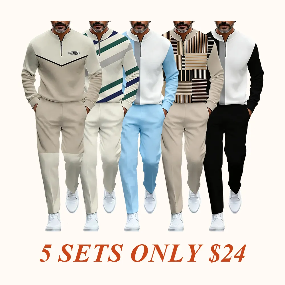 Fashionable men's color spliced sportswear series