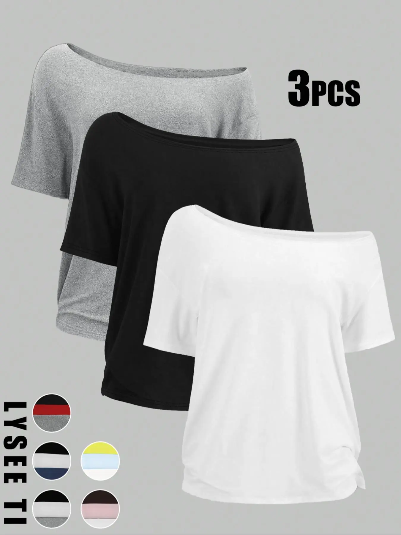 Women's Solid Color Tee, Casual Basic Essential Short Sleeve T-shirt Top