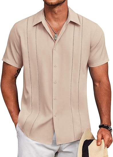 Men's Cuban Linen Guayabera Shirt – Short Sleeve