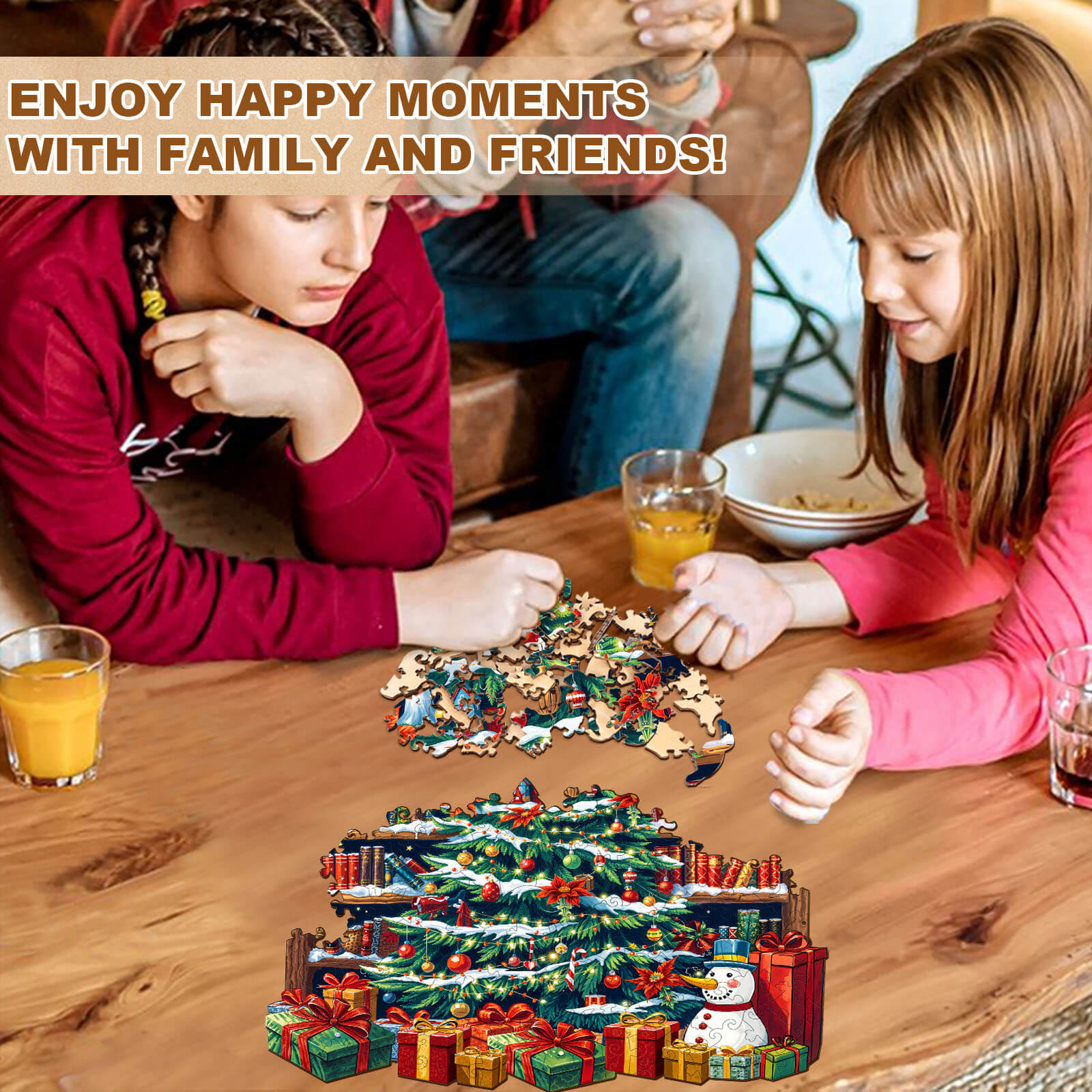 Christmas bookshelf Wooden Jigsaw Puzzle