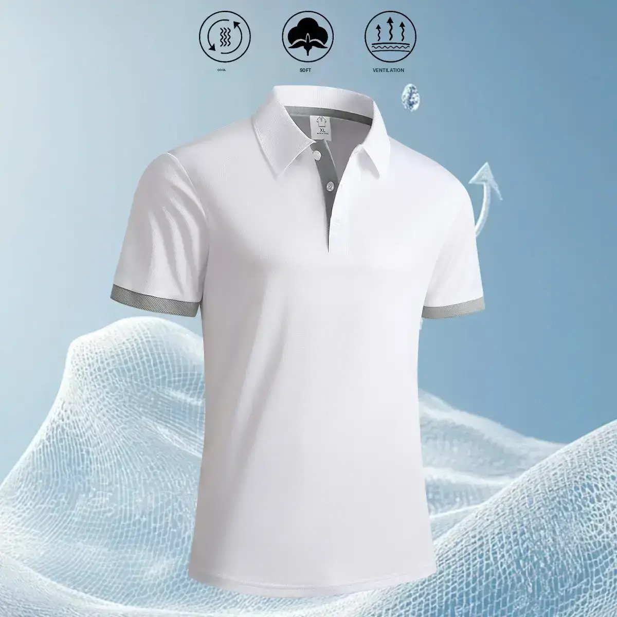 Men's Soft Breathable Business Casual Polo Shirt