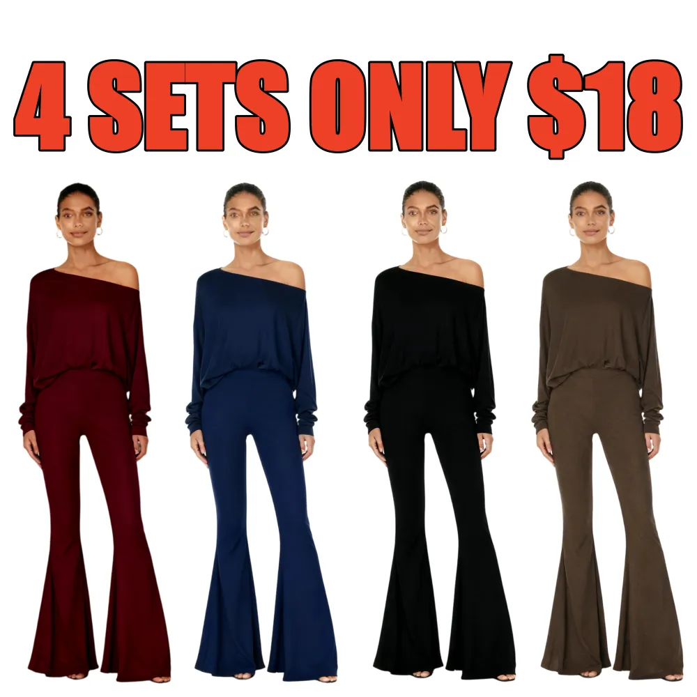 Women's Plain Two Piece Set