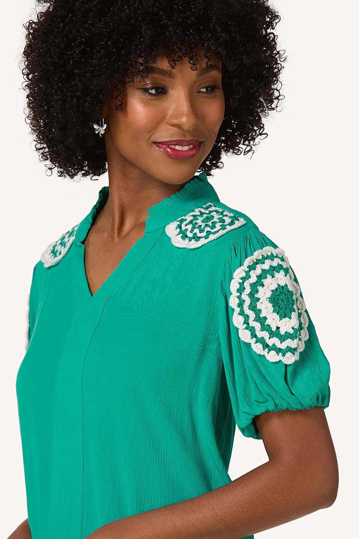 Crochet Puff Sleeve Top