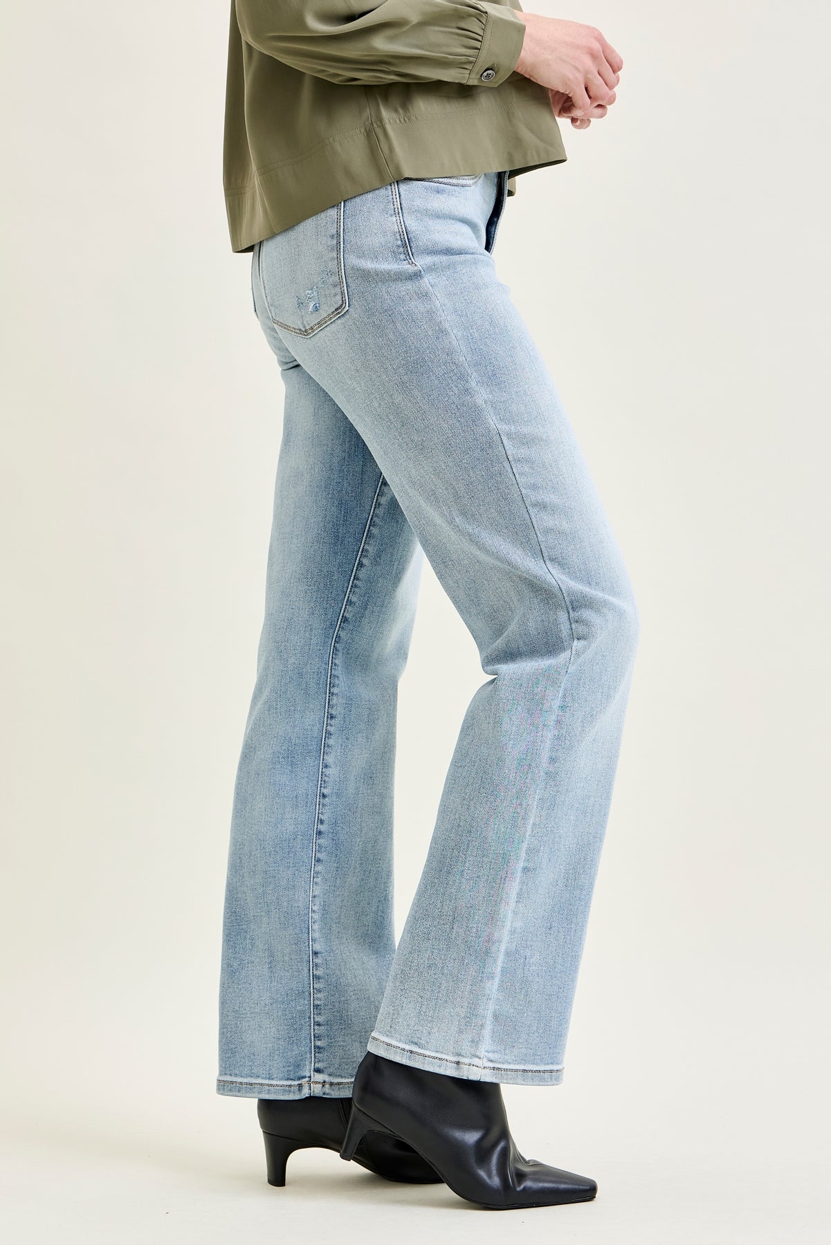 Florence High Rise Light Wash Straight Leg Jeans