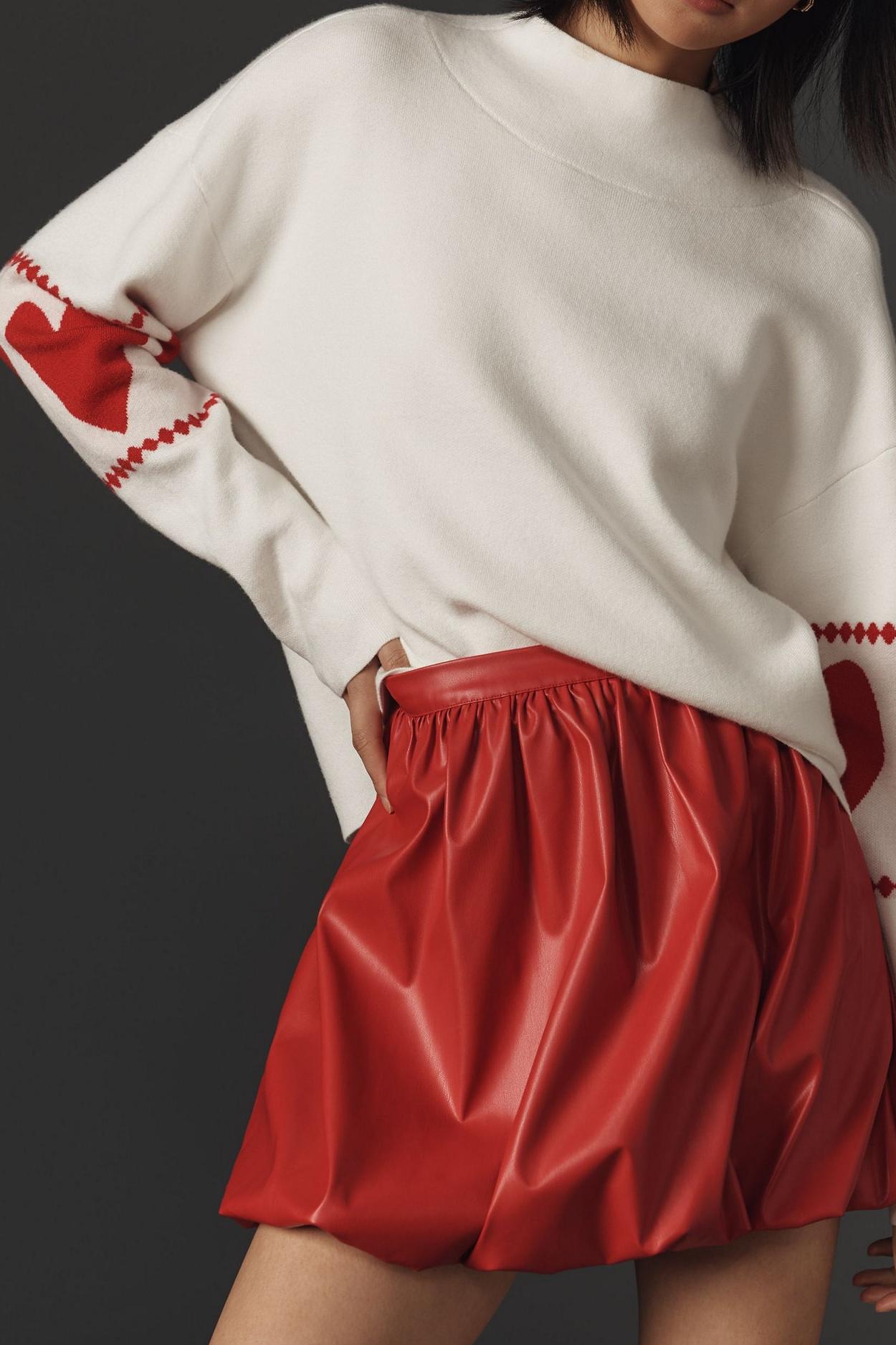 Crimson Mock Neck Sweater