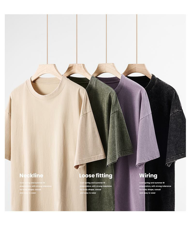 📏📏Vintage Oversized Cotton T-Shirt – Unisex Streetwear Loose Fit Tee