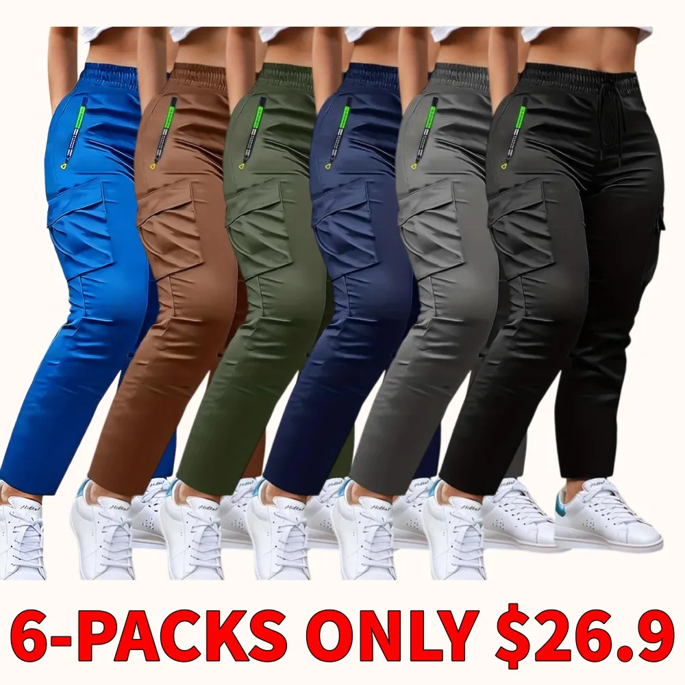 Women's durable work pants with multiple zippered pockets