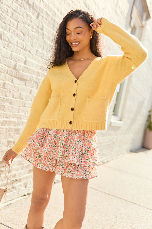 Kathryn Yellow Long Sleeve Cardigan
