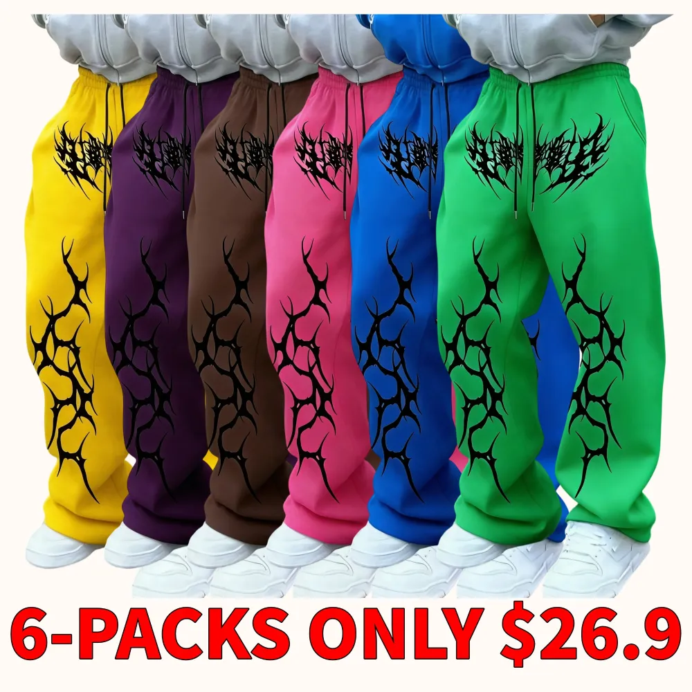 Men's streetwear style loose-fitting sweatpants