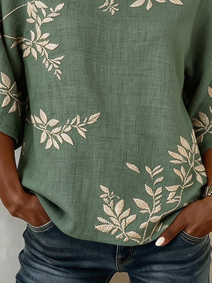 Women's Casual Round Neck Printed Short-Sleeve Top- Fast Shipping