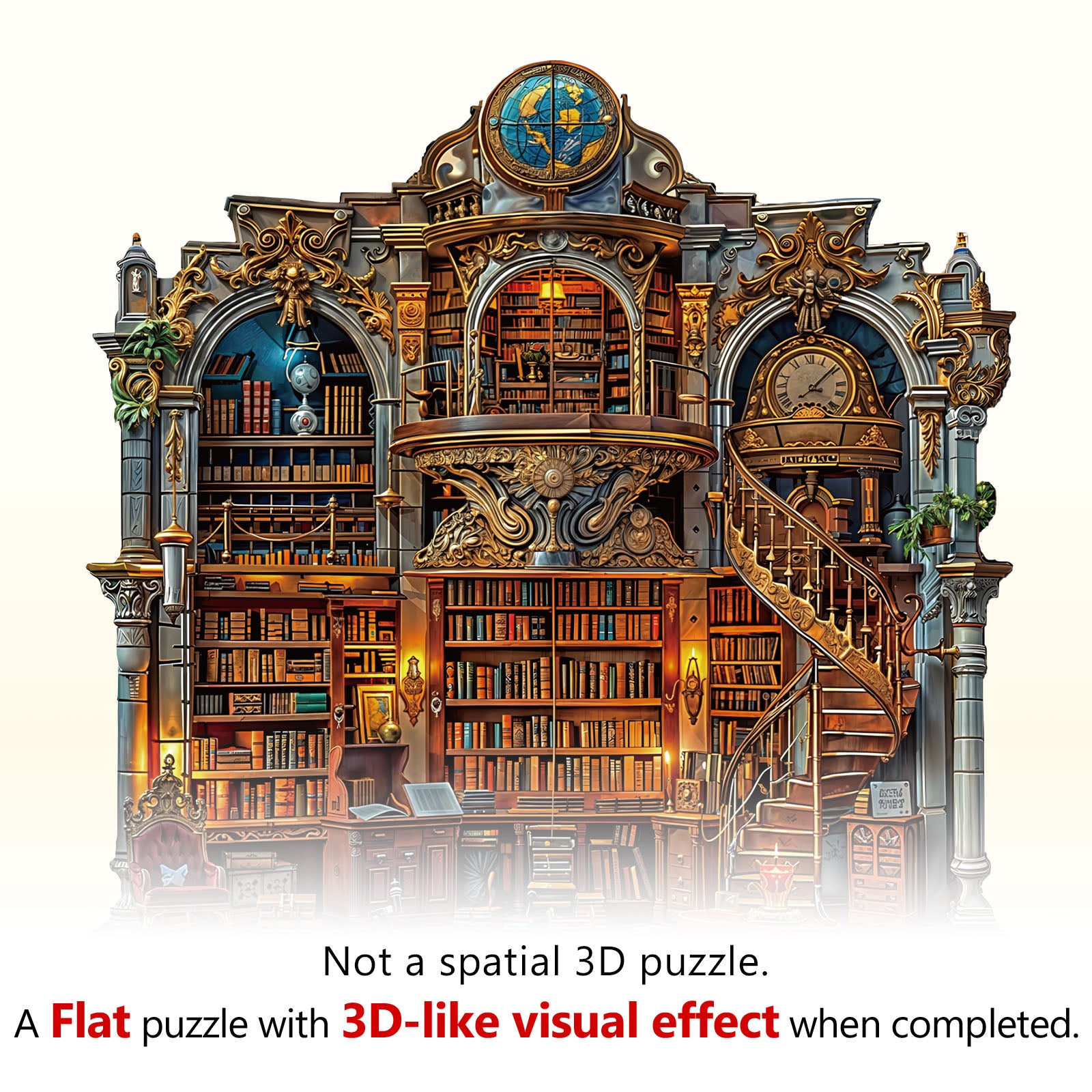 Gothic Revival Bookstore Wooden Jigsaw Puzzle