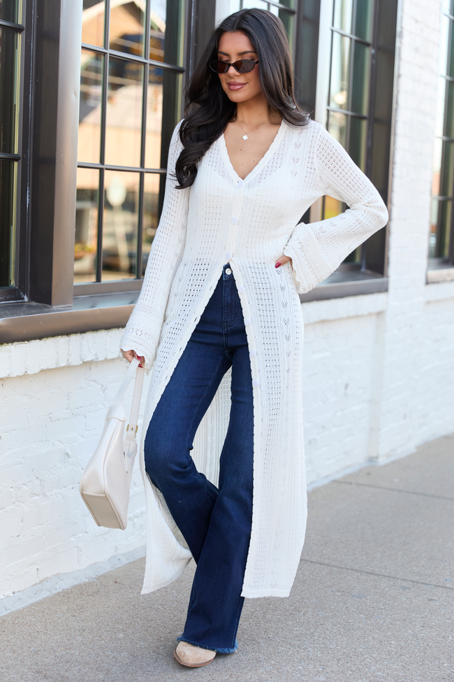 Campbell Ivory Knit Maxi Cardigan