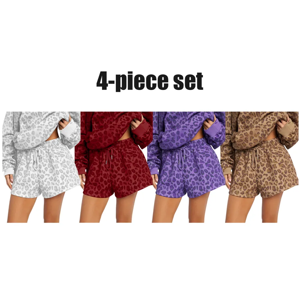 Leopard print unisex shorts