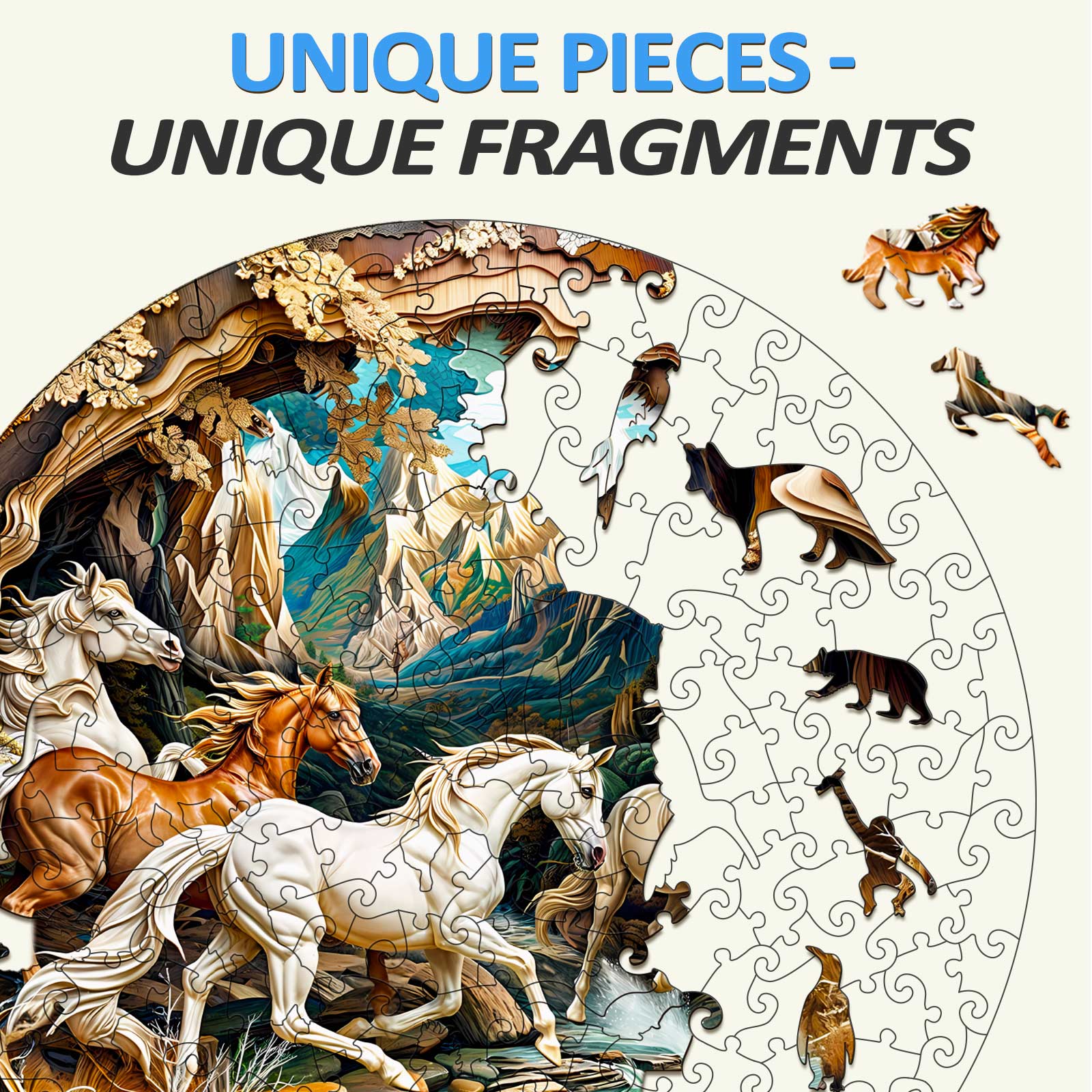 Winter Horse Wooden Jigsaw Puzzle