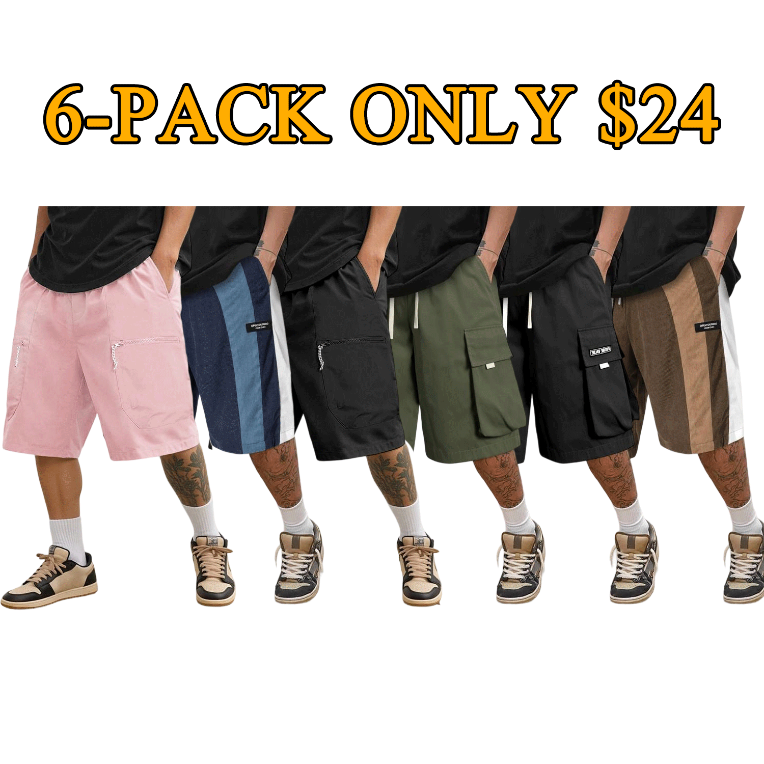 🩳 Men's Street Camo Cargo Shorts (Loose Fit)
