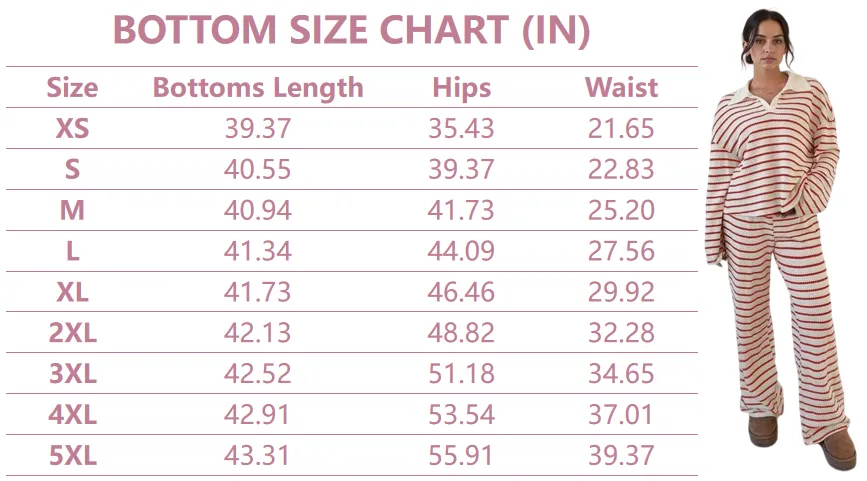 Women's casual color-block striped two-piece set