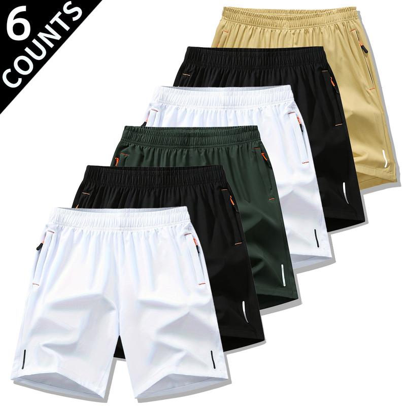 Men's 6-piece set shorts for men Summer men's casual quick drying shorts, sports and casual jogging