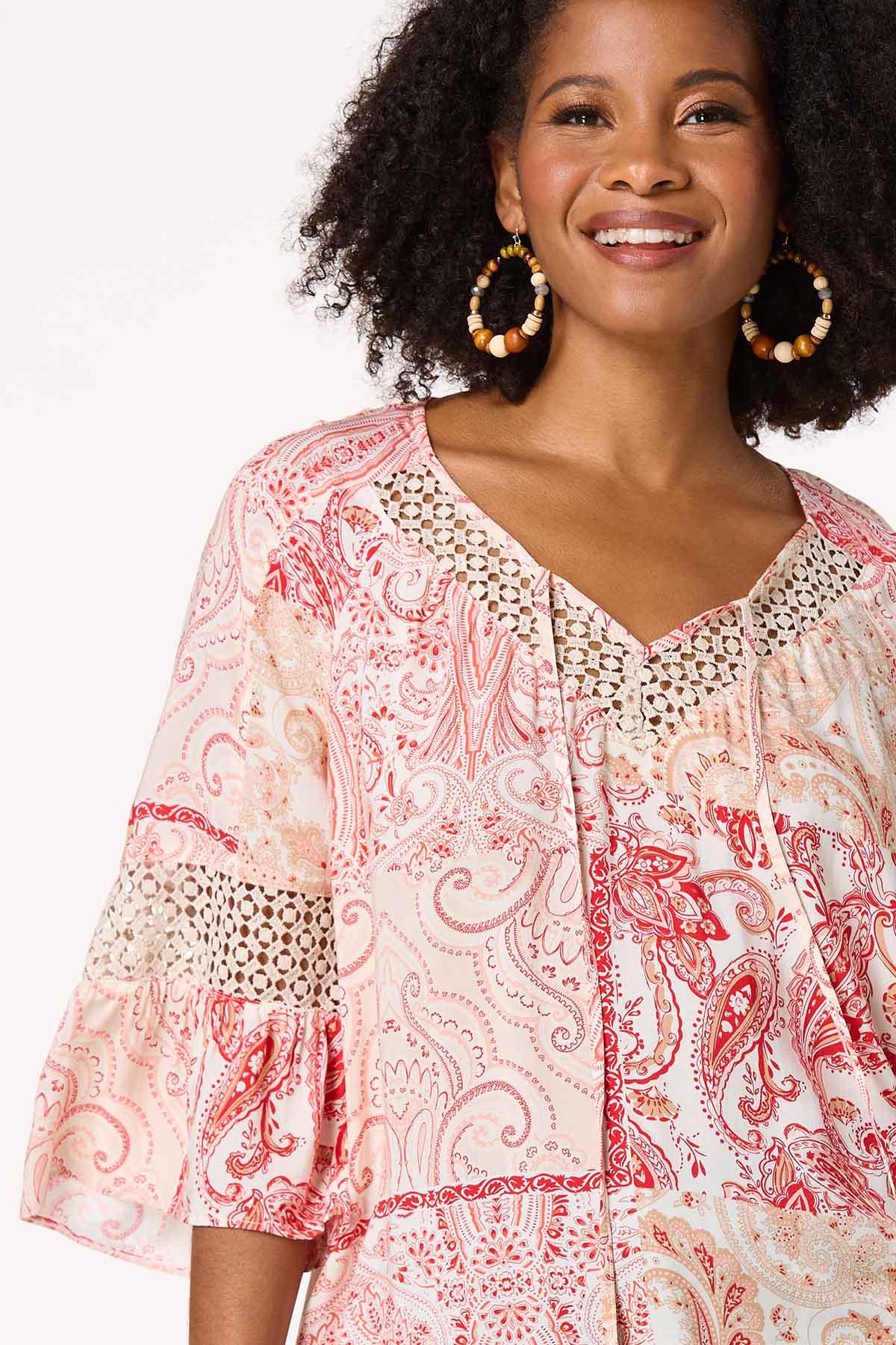 Paisley Lace Trim Top