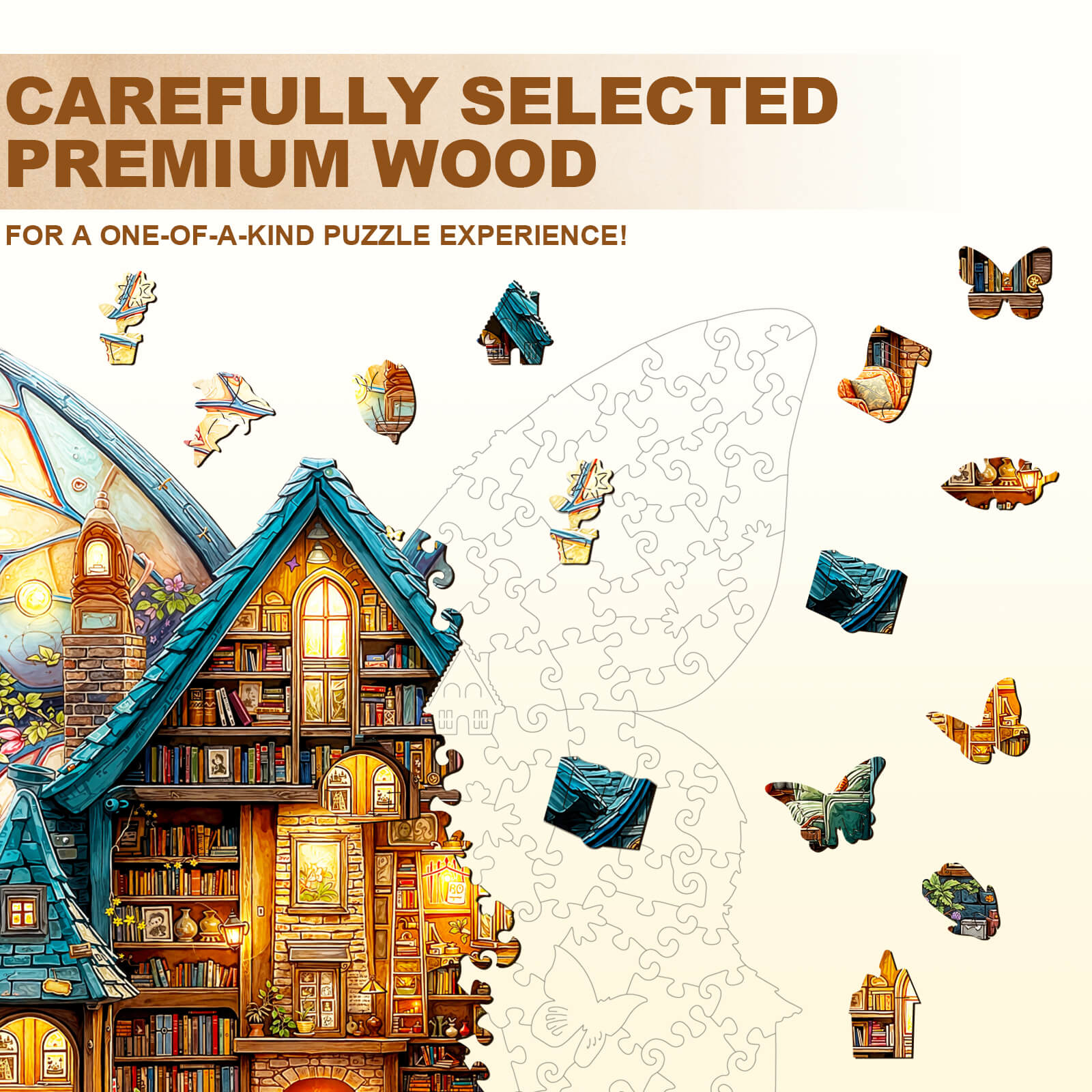 Butterfly Fairy House Wooden Jigsaw Puzzle