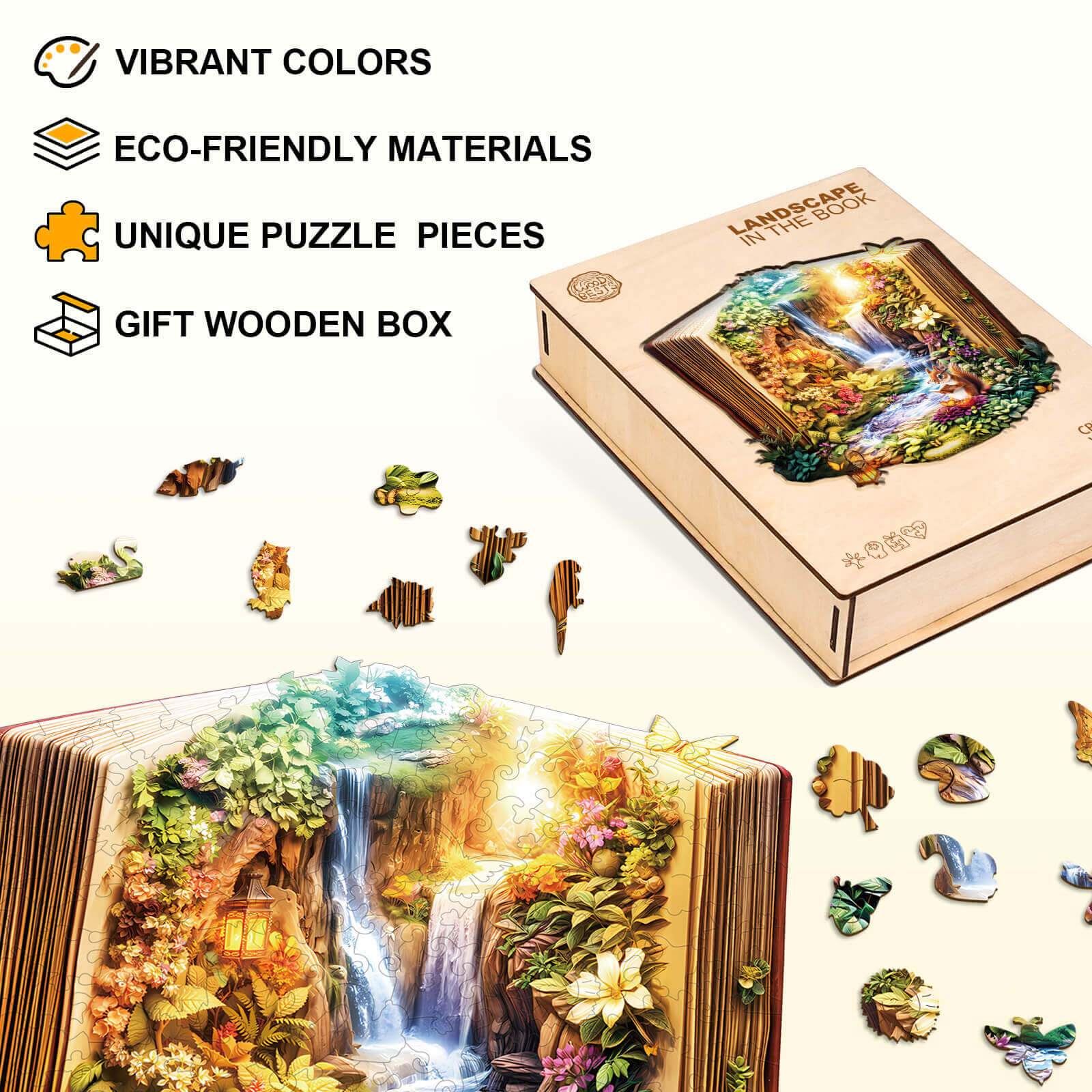 Landscape in the book Wooden Jigsaw Puzzle
