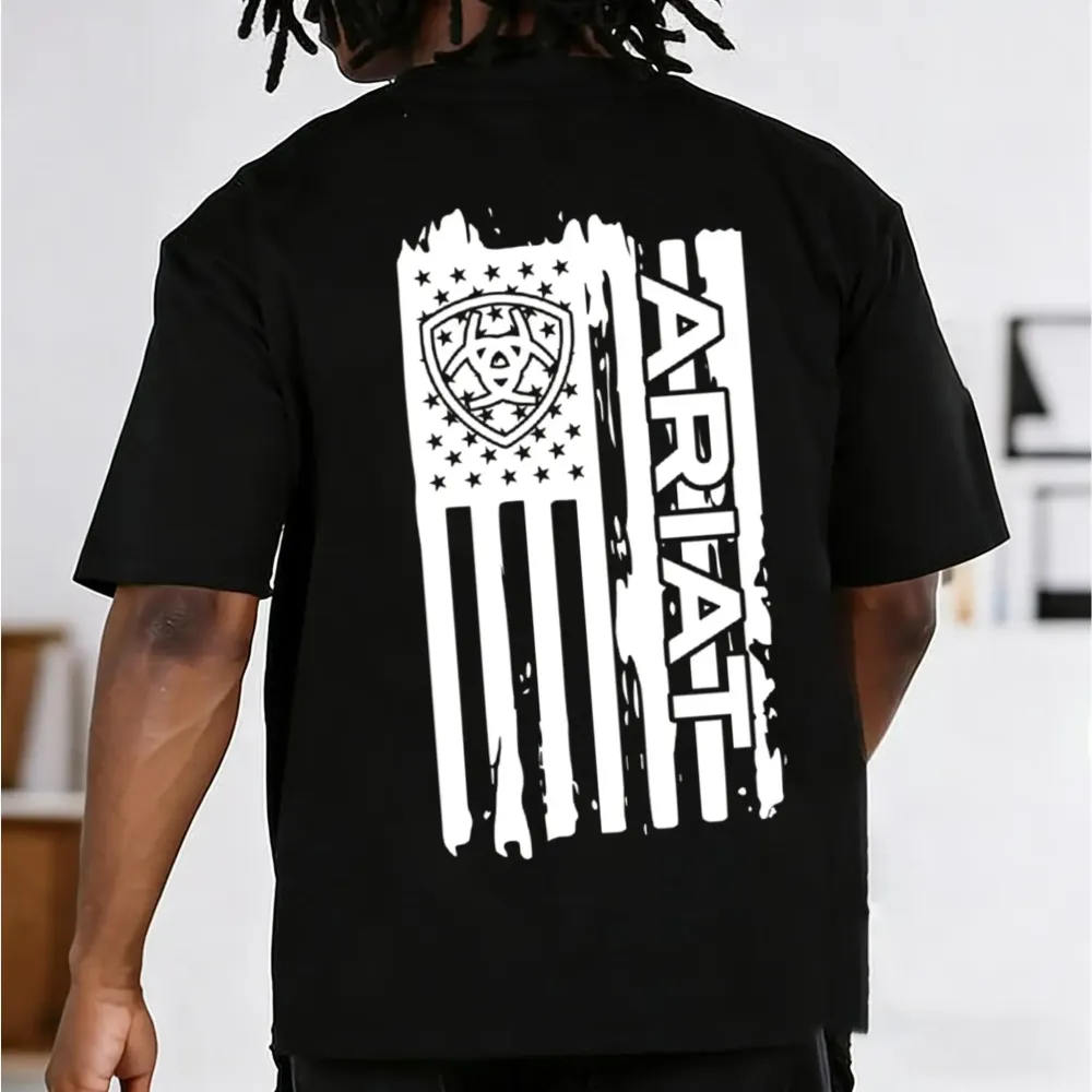 Short-sleeved T-shirt, a casual top with a Western wear emblem