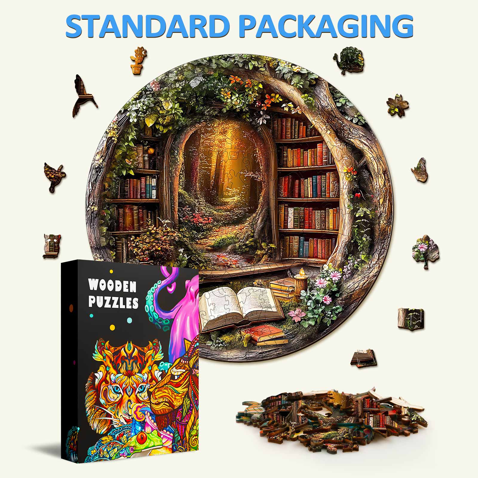 Tree House Library Wooden Jigsaw Puzzle