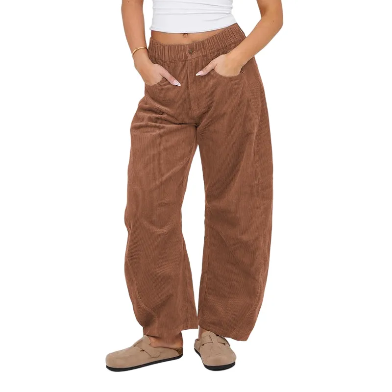 Corduroy Barrel Pants for Women Cord Pants