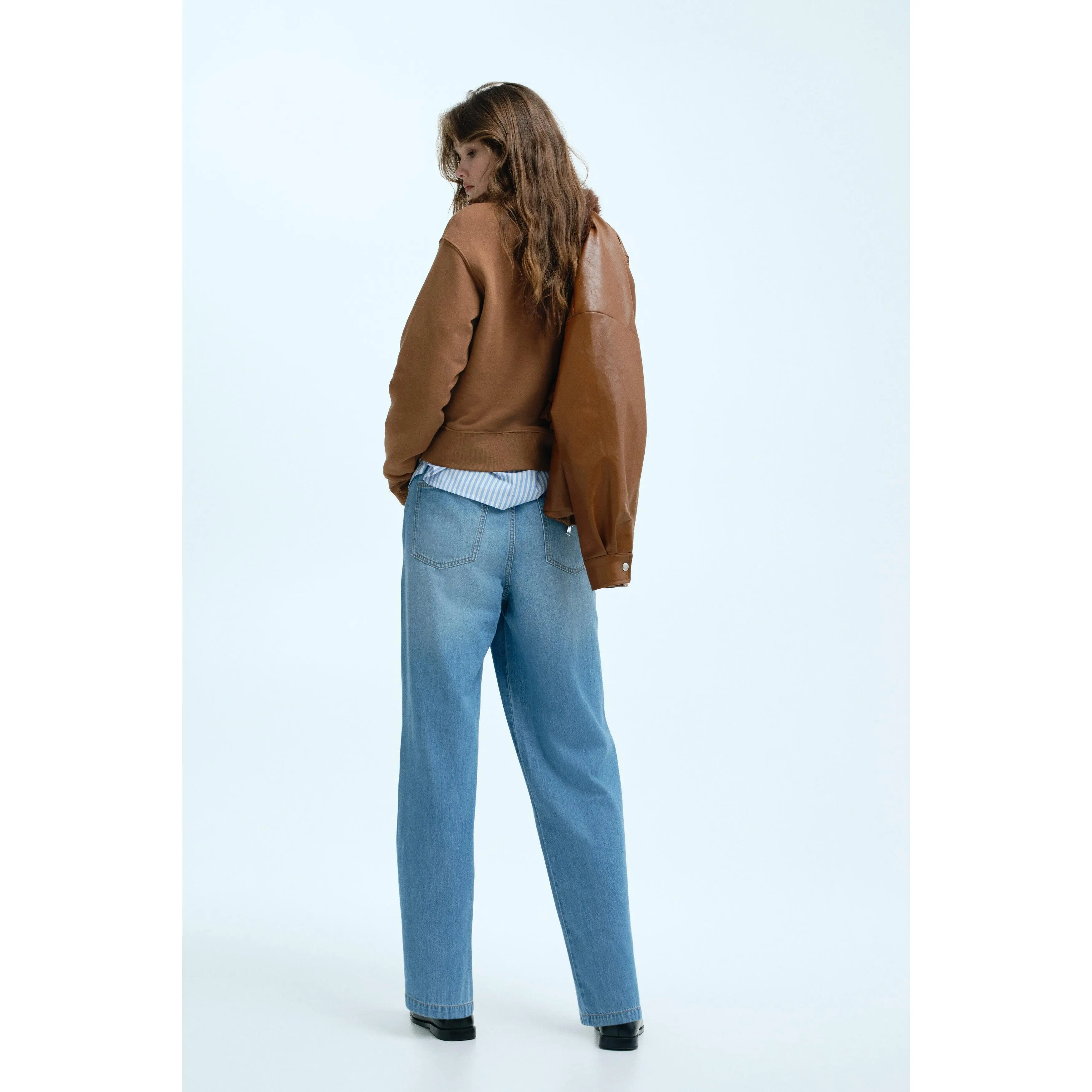 Denim drawstring trousers