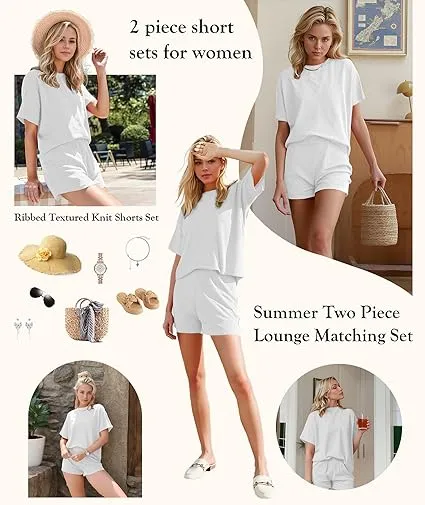 Women's Textured Knit Shorts Outfit(Under $3 a set!)