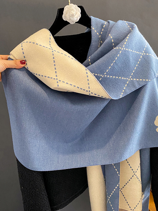 Original Floral Printed Contrast Color Shawl&Scarf