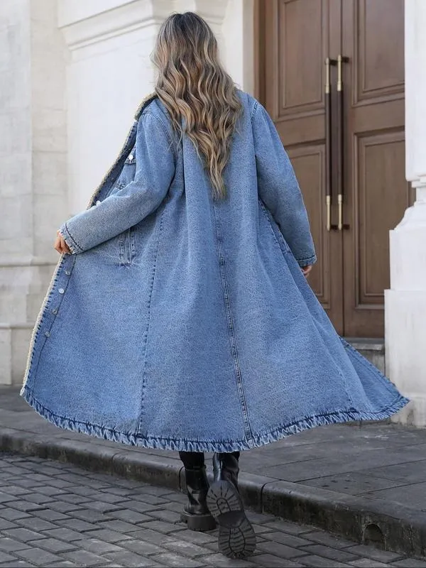 Women's Casual Denim Long Coat